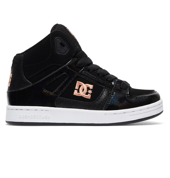 dcshoes, Kid's Rebound SE High Top Shoes, BLACK (bl0) 0 Kid's Rebound SE High Top Shoes ADGS100204 DC Shoes