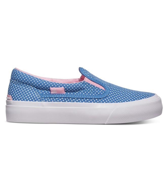 dcshoes, Girl's Trase SP Slip-On Shoes, BLUE/WHITE PRINT (uwp) 0 Girl's Trase SP Slip-On Shoes ADGS300056 DC Shoes
