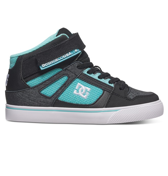 dcshoes, Girl's Spartan Hi EV High Top Shoes, BLACK/AQUA (ba2) 0 Girl's Spartan Hi EV High Top Shoes ADGS300058 DC Shoes
