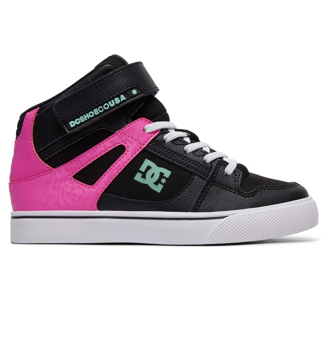 dcshoes, Girl's Pure High-Top Shoes, BLACK/PINK (bbp) 0 Girl's Pure High-Top Shoes Black ADGS300092 DC Shoes