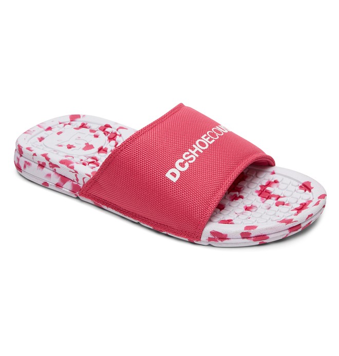 dcshoes, Women's Bolsa SP Slider Sandals, PINK/WHITE (pw0) 0 Women's Bolsa SP Slider Sandals Pink ADJL100018 DC Shoes