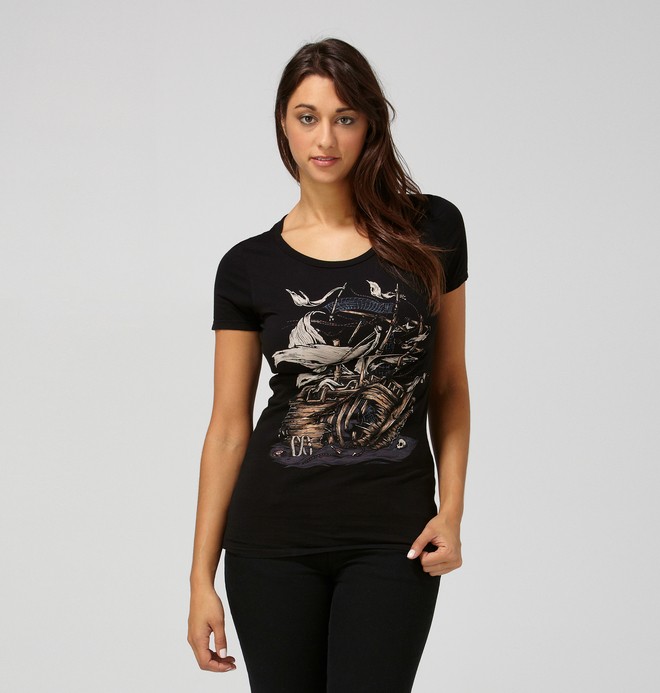 dcshoes, Women's Starboard Tee, PIRATE BLACK (prt) 0 Women's Starboard Tee ADJZT00008 DC Shoes