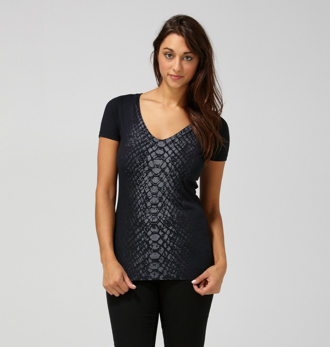 dcshoes, Women's Snake Tab Tee, PIRATE BLACK (prt) 0 Women's Snake Tab Tee ADJZT00011 DC Shoes