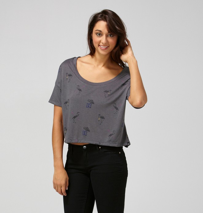 dcshoes, Women's Flamingo Party Tee, OPTIC WHITE (wht) 0 Women's Flamingo Party Tee ADJZT00018 DC Shoes