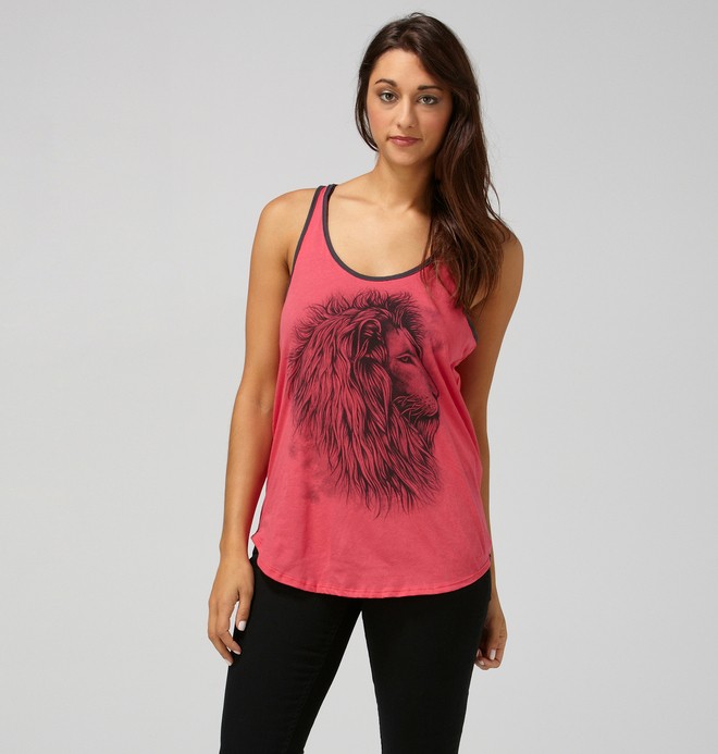 dcshoes, Women's Gold Lion Tank, RASPBERRY (ras) 0 Women's Gold Lion Tank ADJZT00020 DC Shoes