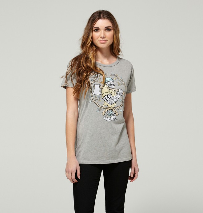 dcshoes, Women's Grizzly Charm Tee, HEATHER FROST GREY (sleh) 0 Women's Grizzly Charm Tee ADJZT00043 DC Shoes