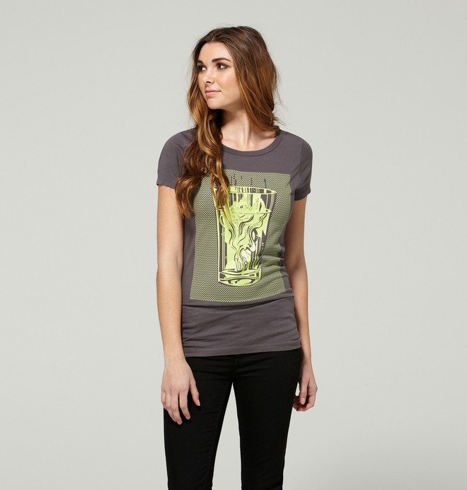 dcshoes, Women's Poptomistic Tee, DULL GREY (kpw0) 0 Women's Poptomistic Tee ADJZT00045 DC Shoes