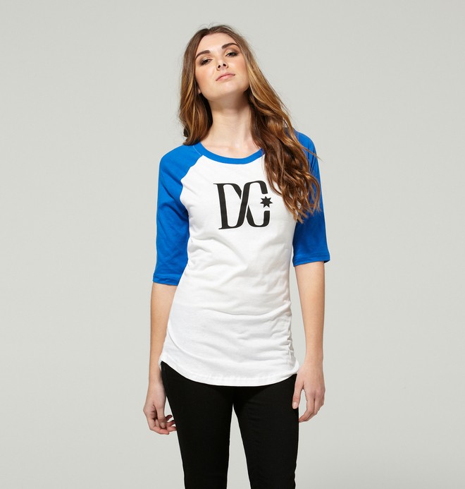 dcshoes, Women's Baseball T-Star Shirt, NAUTICAL BLUE (bqr0) 0 Women's Baseball T-Star Shirt ADJZT00057 DC Shoes