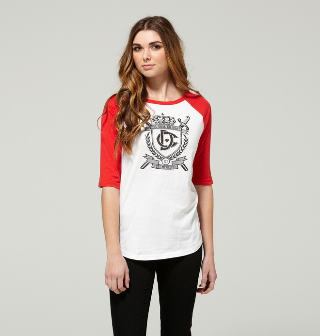 dcshoes, Women's Teaser Raglan Tee, WHITE (wbb0) 0 Women's Teaser Raglan Tee ADJZT00061 DC Shoes