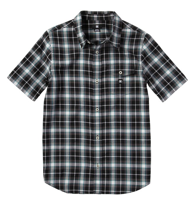 dcshoes, Kid's Jocko Short Sleve Shirt, BLACK PLAID (kvj1) 0 Kid's Jocko Short Sleve Shirt ADKWT00003 DC Shoes
