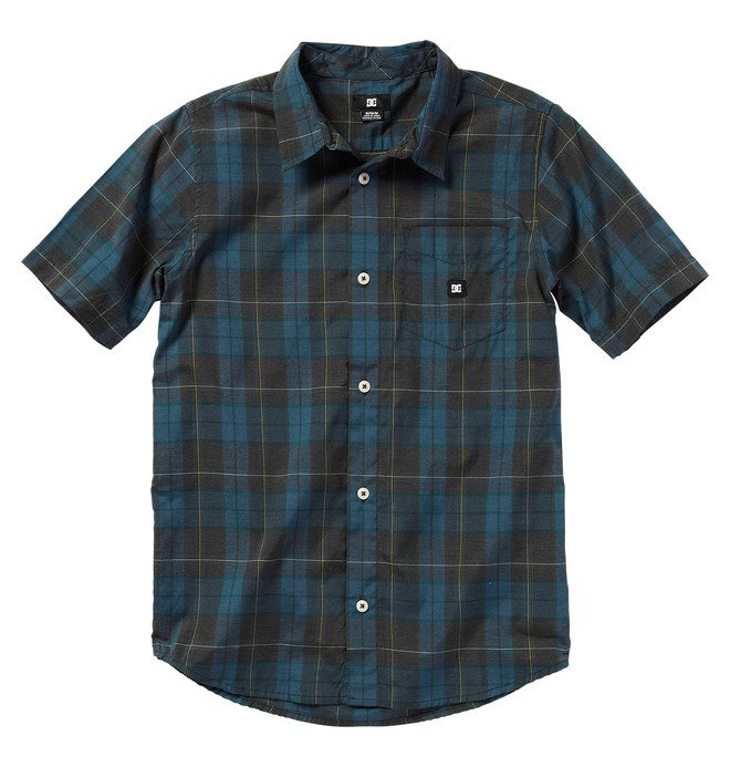 dcshoes, Kid's DHARMA SSKD Shirt, PIRATE BLK PLAID (kte1) 0 Kid's DHARMA SSKD Shirt ADKWT00006 DC Shoes