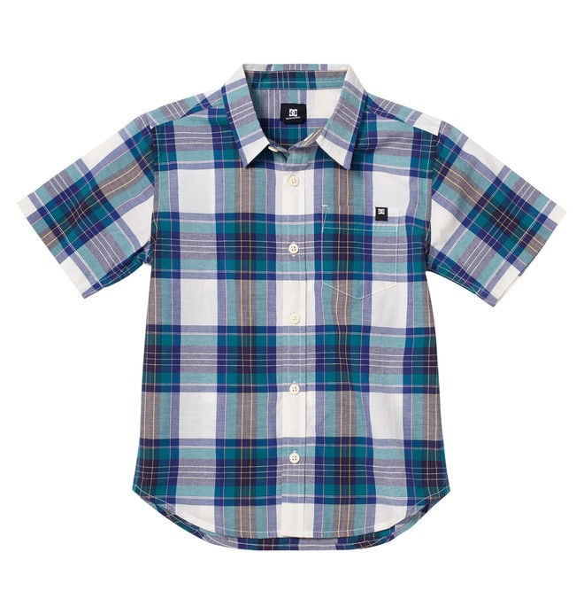 dcshoes, Kid's Arcade SS Shirt, WHITE PLAID (wbn1) 0 Kid's Arcade SS Shirt ADKWT00009 DC Shoes