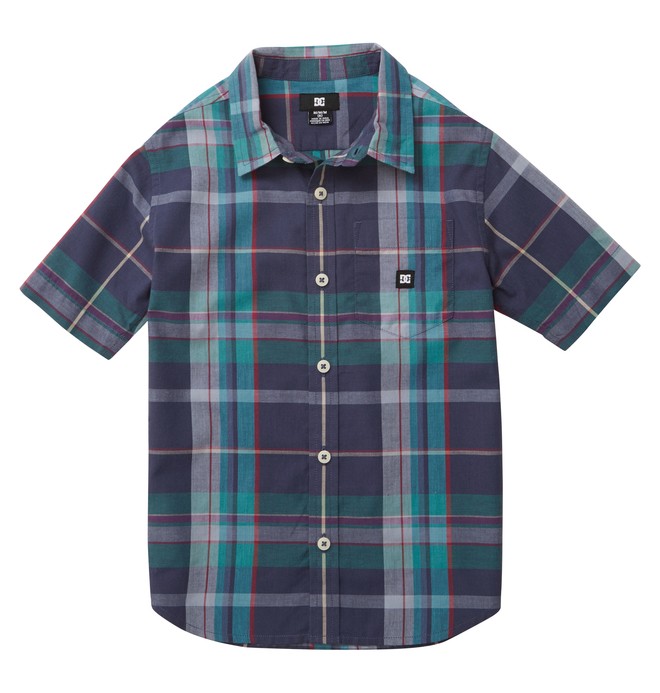 dcshoes, Kid's Booker SS Shirt, DC NAVY PLAID (btl1) 0 Kid's Booker SS Shirt ADKWT00011 DC Shoes