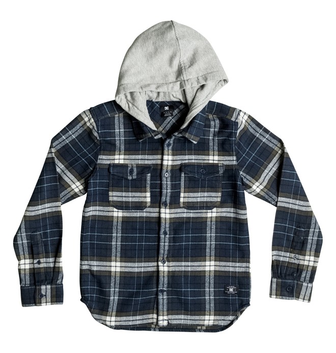 Runnels Flannel - Hooded Long Sleeve Shirt ADKWT03000 0 Boy's 2-7 Runnels Flannel Hooded Long Sleeve Shirt ADKWT03000 DC Shoes