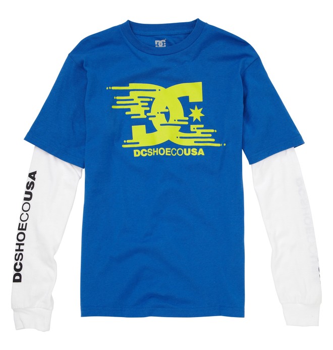 dcshoes, Boy's Slides 2Fer Tee, ROYAL BLUE (prr0) 0 Boy's Slides 2Fer Tee ADKZT00056 DC Shoes