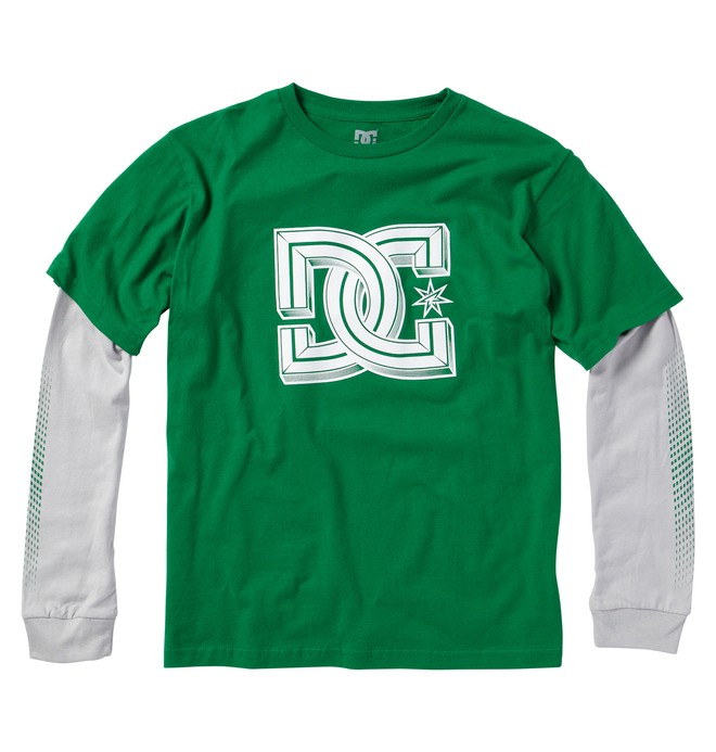 dcshoes, Kid's Krossed 2Fer Tee, KELLY GREEN (kgr) 0 Kid's Krossed 2Fer Tee ADKZT00103 DC Shoes