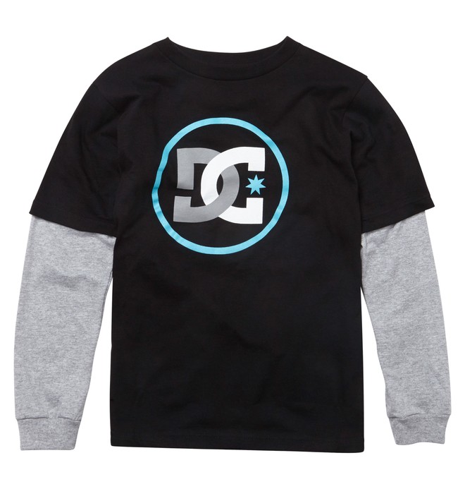 dcshoes, Kid's Track 2Fer Tee, BLACK (kvj0) 0 Kid's Track 2Fer Tee ADKZT00135 DC Shoes