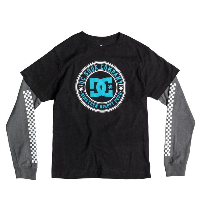 dcshoes, Boy's Header 2Fer Tee, BLACK (kvj0) 0 Boy's Header 2Fer Tee ADKZT00256 DC Shoes