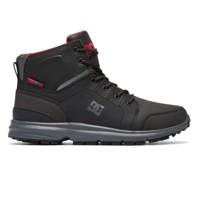 dcshoes, Torstein Lace-Up Leather Boots, BLACK/GREY/RED (xksr) 0 Torstein Lace-Up Leather Boots Black ADMB700008 DC Shoes