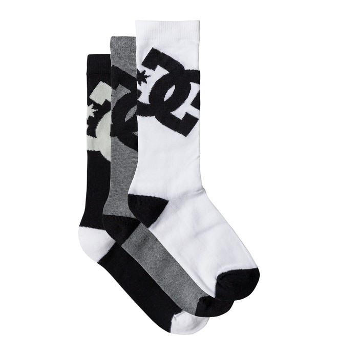 dcshoes, Men's DC Crew Socks, 3 Pack, ASSORTED (ast) 0 Men's DC Crew Socks, 3 Pack ADYAA03047 DC Shoes