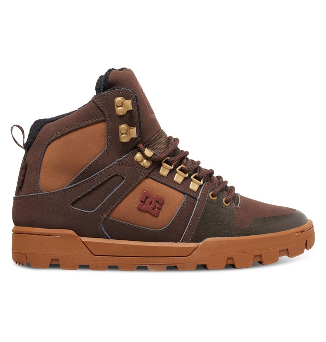 dcshoes, Pure High Boot - Boots pour Homme, BROWN/BROWN/RED (xccr) 0 Pure High Boot - Boots pour Homme ADYB100001 DC Shoes