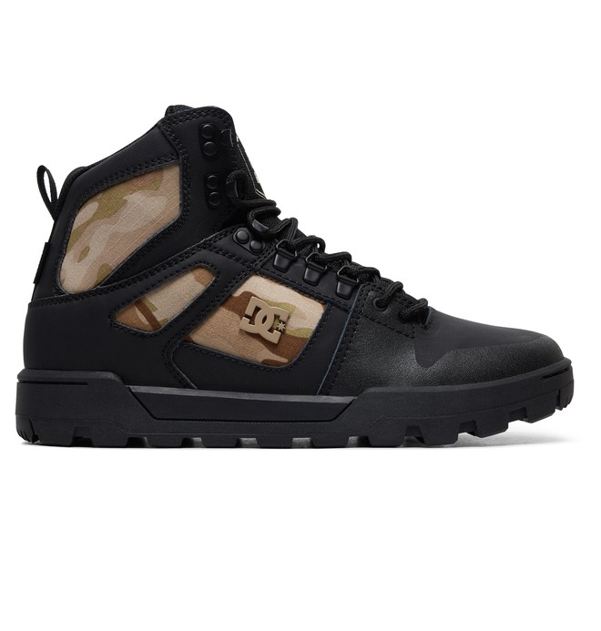 dcshoes, Pure WNT Water Resistant Leather Boots, BLACK CAMO (blo) 0 Pure WNT Water Resistant Leather Boots Black ADYB100006 DC Shoes