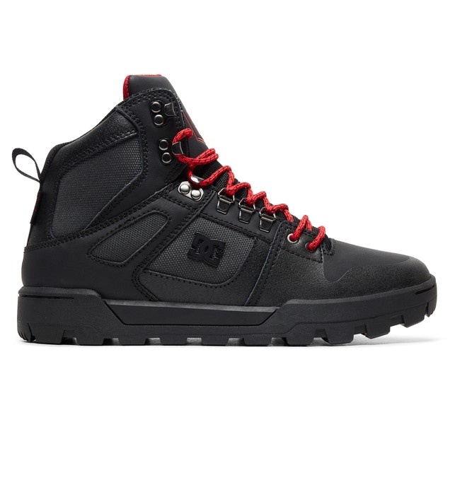 dcshoes, Pure WNT - Winterized Water-Resistant Boots for Men, BLACK/GREY/RED (xksr) 0 Pure WNT - Winterized Water-Resistant Boots for Men Black ADYB100006 DC Shoes