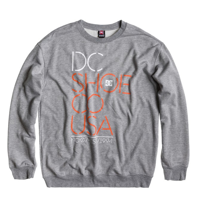 dcshoes, Rd Highlitght Stencil Crew, HEATHER GREY (knfh) 0 Rd Highlitght Stencil Crew ADYFT00106 DC Shoes
