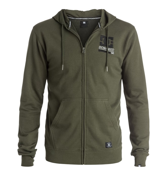 dcshoes, Men's DC Physed 94 Zip Up Hoodie, FATIGUE GREEN (cqy0) 0 Men's DC Physed 94 Zip Up Hoodie ADYFT03149 DC Shoes