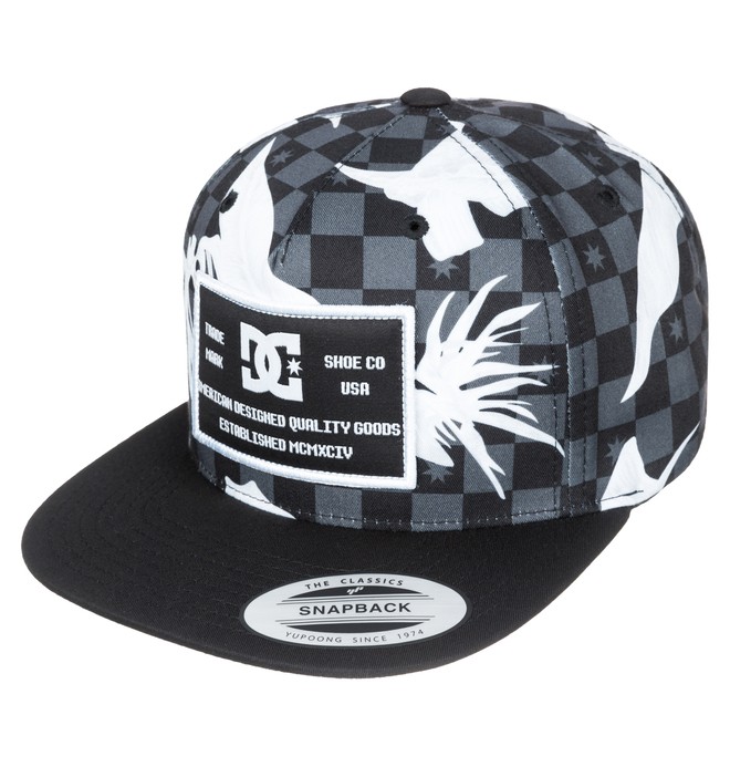 dcshoes, Men's Kradle 5-Panel Snapback Hat, LEAFY CHECK BLACK (kvj1) 0 Men's Kradle 5-Panel Snapback Hat ADYHA03115 DC Shoes