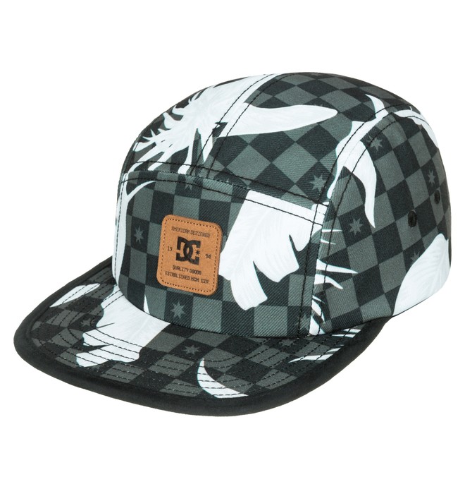 dcshoes, Men's Supercamp 5-Panel Camper Hat, LEAFY CHECK BLACK (kvj1) 0 Men's Supercamp 5-Panel Camper Hat ADYHA03117 DC Shoes