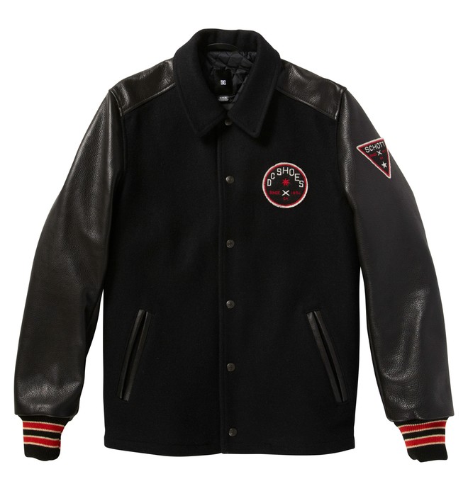 dcshoes, SCHOTT VARSITY JACKET, BLACK (kvj0) 0 SCHOTT VARSITY JACKET ADYJK00033 DC Shoes