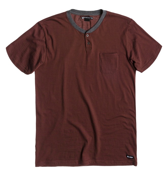 dcshoes, Men's Mikey Taylor Deacon Henley Shirt, RUM RAISIN (rsl0) 0 Men's Mikey Taylor Deacon Henley Shirt ADYKT00170 DC Shoes