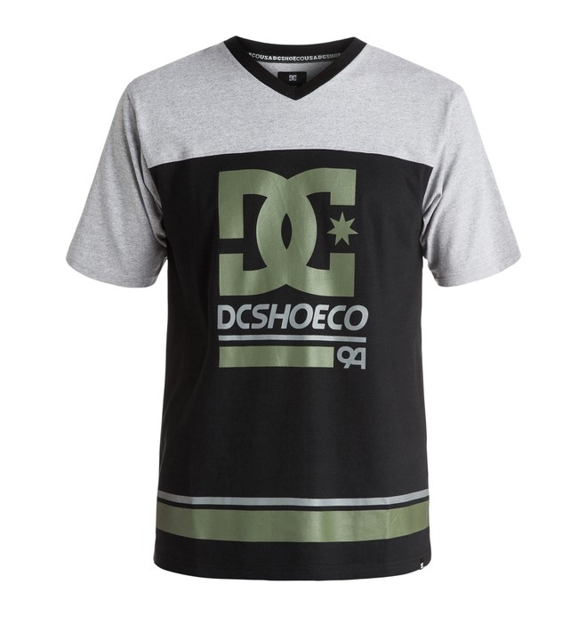 dcshoes, Men's DC Rail Stripe Hockey Tee, BLACK (kvj0) 0 Men's DC Rail Stripe Hockey Tee ADYKT03087 DC Shoes