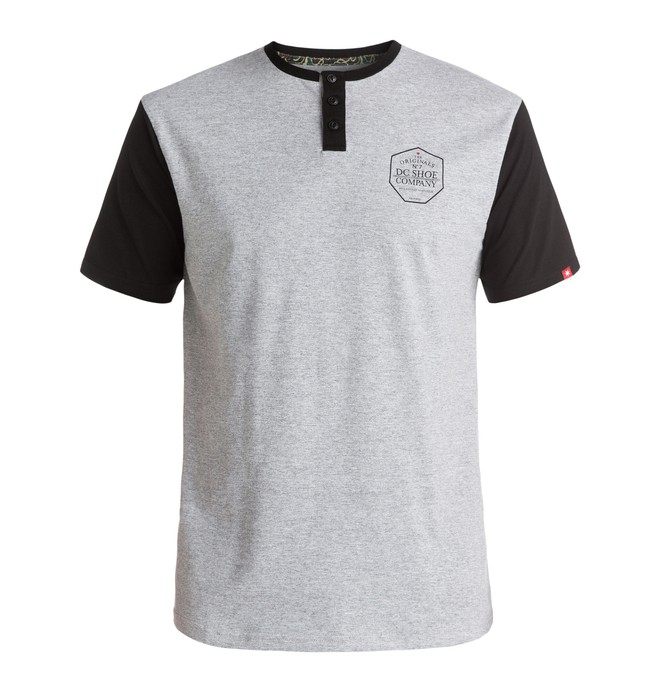 dcshoes, 7 Strikes - Tee-Shirt à manches courtes et col henley, HEATHER GREY (knfh) 0 7 Strikes - Tee-Shirt à manches courtes et col henley ADYKT03091 DC Shoes