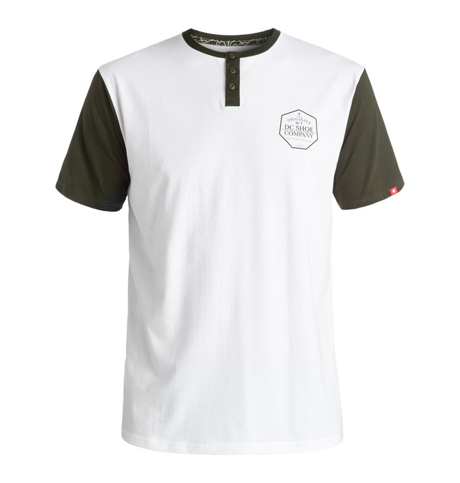 dcshoes, Men's 7 Strikes Short Sleeve Henley, SNOW WHITE (wbb0) 0 Men's 7 Strikes Short Sleeve Henley ADYKT03091 DC Shoes