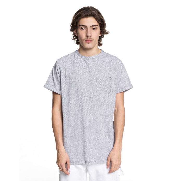 dcshoes, Evan Stripe - Pocket-T-Shirt für Männer, SNOW WHITE (wbb0) 0 Evan Stripe - Pocket-T-Shirt für Männer Weiss ADYKT03109 DC Shoes