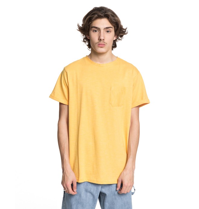 dcshoes, Men's Evan Stripe Pocket Tee, OLD GOLD (ykf0) 0 Men's Evan Stripe Pocket Tee Yellow ADYKT03109 DC Shoes