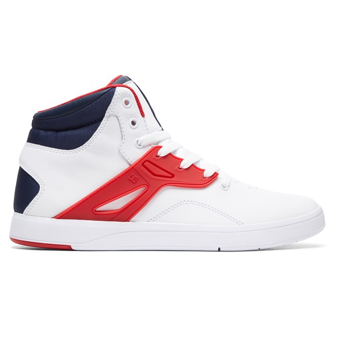 dcshoes, Frequency High-Top Shoes, WHITE/NAVY/RED (wnr) 0 Frequency High-Top Shoes White ADYS100410 DC Shoes
