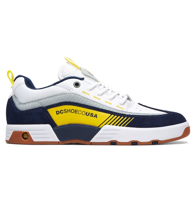 dcshoes, Legacy 98 Slim S - Skate Shoes for Men, WHITE/YELLOW/BLUE (tyb) 0 Legacy 98 Slim S - Skate Shoes for Men White ADYS100435 DC Shoes