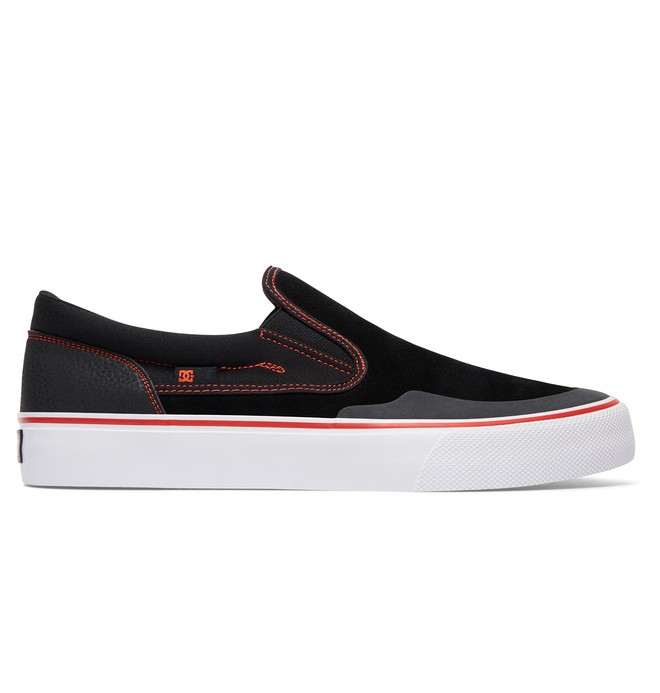 dcshoes, Men's Trase S RT Slip On Skate Shoes, BLACK/RED/WHITE (xkrw) 0 Men's Trase S RT Slip On Skate Shoes ADYS300357 DC Shoes