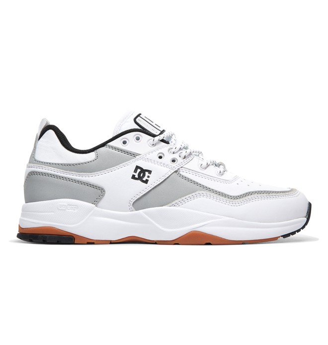 dcshoes, E.Tribeka LE - Leather Shoes for Men, WHITE/SILVER (ws4) 0 E.Tribeka LE - Leather Shoes for Men White ADYS700146 DC Shoes