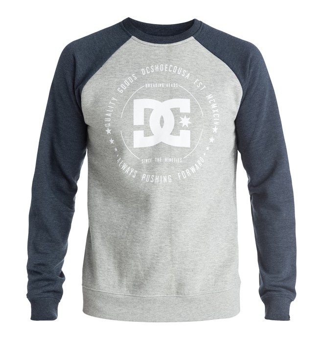 dcshoes, Men's Rebuilt Raglan Sweatshirt, HEATHER GREY (knfh) 0 Men's Rebuilt Raglan Sweatshirt ADYSF03008 DC Shoes