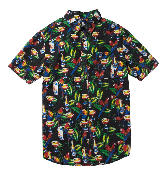 dcshoes, Men's Happy Hour Short Sleeve Shirt, BLACK PRINT (kvj6) 0 Men's Happy Hour Short Sleeve Shirt ADYWT00013 DC Shoes