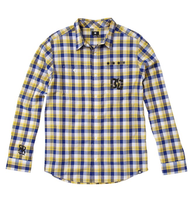 dcshoes, Men's Travis Pastrana Long Sleeve Shirt, BLUE/YELLOW (bsw1) 0 Men's Travis Pastrana Long Sleeve Shirt ADYWT00016 DC Shoes