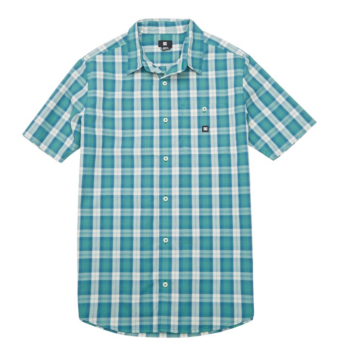 dcshoes, Men's Deeps SS Shirt, BTL GRN PLAID (gnm1) 0 Men's Deeps SS Shirt ADYWT00066 DC Shoes