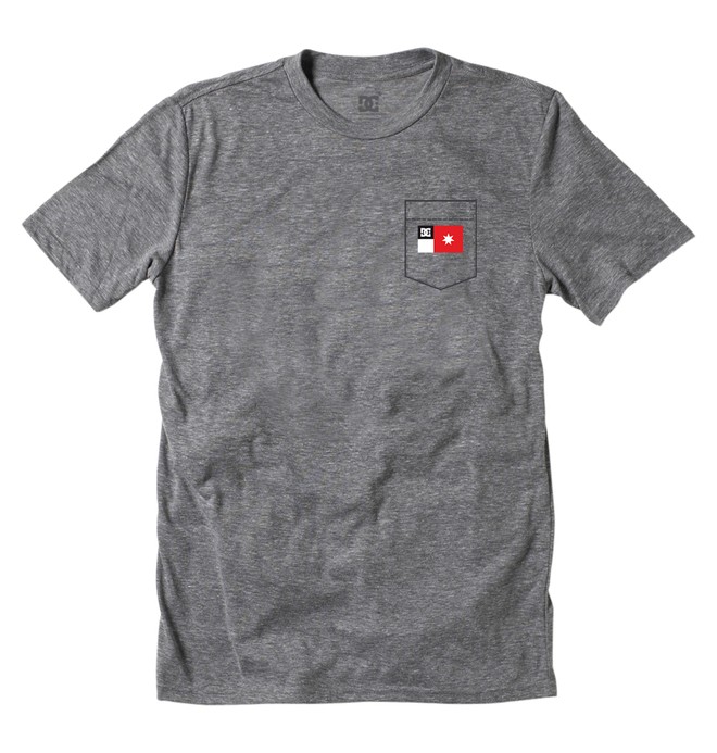 dcshoes, Men's Pocket Flag Tee, HEATHER GREY (knfh) 0 Men's Pocket Flag Tee ADYZT00482 DC Shoes