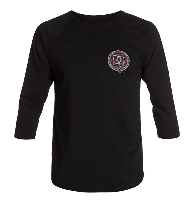 dcshoes, Chris Cole Men's Serpent Ring Raglan Tee, BLACK (kvj0) 0 Chris Cole Men's Serpent Ring Raglan Tee ADYZT03058 DC Shoes