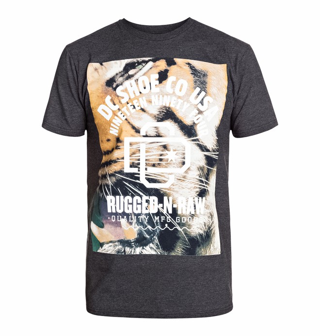 dcshoes, Men's Raw Tiga Short Sleeve Screen Tee, DARK HEATHER GREY (krph) 0 Men's Raw Tiga Short Sleeve Screen Tee ADYZT03127 DC Shoes