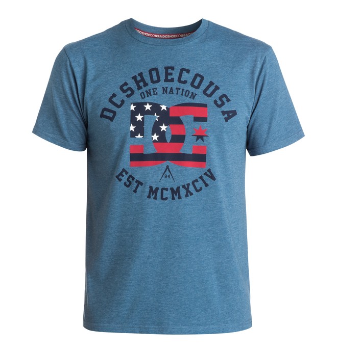 dcshoes, Men's One Nation Tee, ENSIGN BLUE HEATHER (brdh) 0 Men's One Nation Tee ADYZT03403 DC Shoes